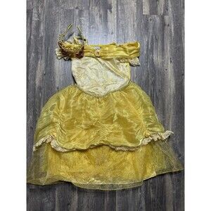 Disney Parks Deluxe Beauty and The Beast Belle Dress And Tiara Size Child M